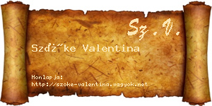 Szőke Valentina névjegykártya
