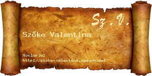 Szőke Valentina névjegykártya